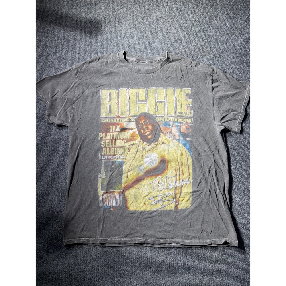 The Notorious BIG Biggie Smalls Life‎ After Death 25th Anniversary Shirt Gray LG